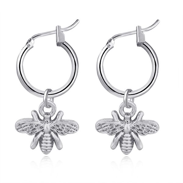 1pair european stereoscopic trend cute bee hoop earrings with pendant gold silver color lovely fashion earrings jewelry e542-t2, Golden;silver
1pair european stereoscopic trend cute bee hoop earrings with pendant gold silver color lovely fashion earrings jewelry e542-t2, Golden;silver