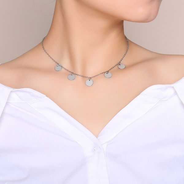 simple disc choker necklace in silverly stainless steel coin charm choker women jewelry, Golden;silver
simple disc choker necklace in silverly stainless steel coin charm choker women jewelry, Golden;silver