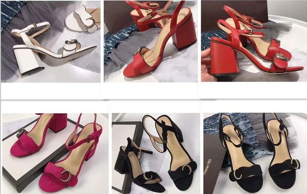 designer 2019 new high heels leather suede mid-heel brand sandal women woman summer sandals, Black
designer 2019 new high heels leather suede mid-heel brand sandal women woman summer sandals, Black