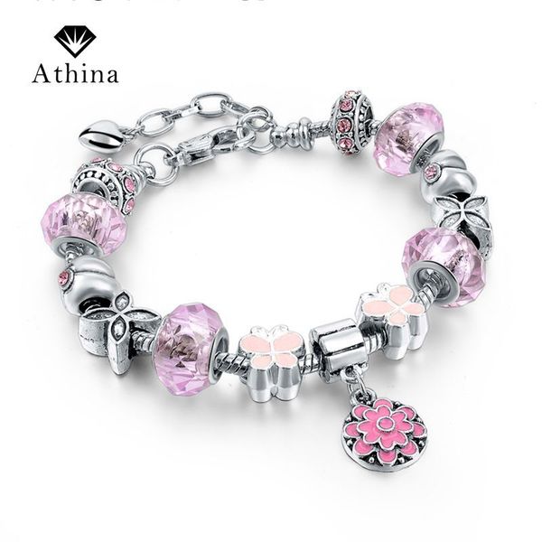 new arrival pink flower charm bracelets & bangles snake chain bracelets for women diy jewelry pulsera sbr160038, Silver
new arrival pink flower charm bracelets & bangles snake chain bracelets for women diy jewelry pulsera sbr160038, Silver