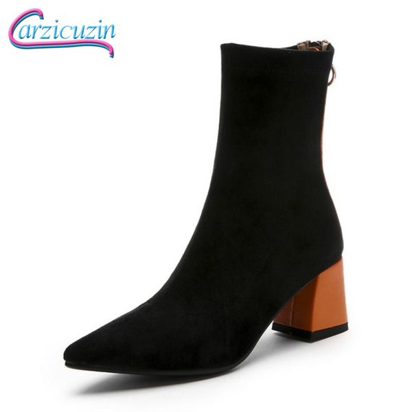 kemekiss woman real leather boots mid calf mixed color zipper woman shoes sock boots shoes footwear size 34-39, Black
kemekiss woman real leather boots mid calf mixed color zipper woman shoes sock boots shoes footwear size 34-39, Black