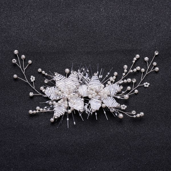 le liin crystal hair clip handmade bridal barrette headdress pearl flower hairpin bridal hair accessories, Golden;white
le liin crystal hair clip handmade bridal barrette headdress pearl flower hairpin bridal hair accessories, Golden;white