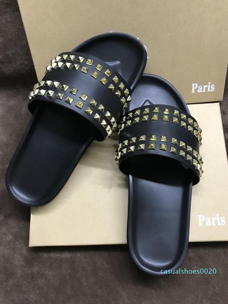 red bottoms slippers luxury designer slides casual spikes men women beach slipper tide male home des chaussures leather espadrilles c20, Black
red bottoms slippers luxury designer slides casual spikes men women beach slipper tide male home des chaussures leather espadrilles c20, Black
