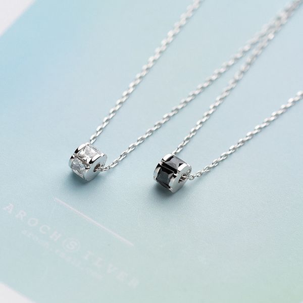 925 sterling silver pendant necklace for women clear crystal stone korean s925 link chain jewelry black personality female gift
925 sterling silver pendant necklace for women clear crystal stone korean s925 link chain jewelry black personality female gift