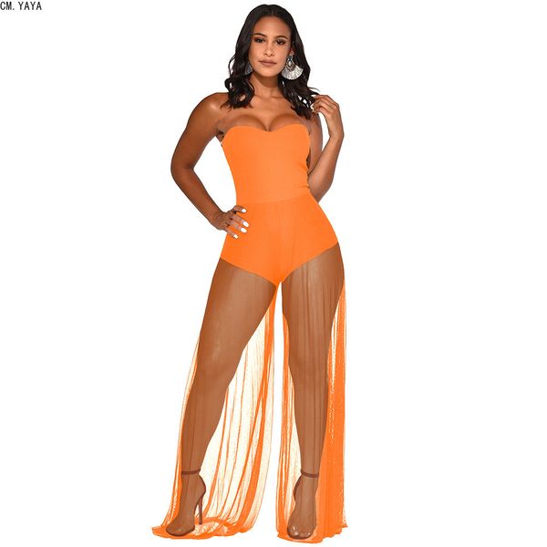 cm.yaya sleeveless strapless loose jumpsuits one piece outfits autumn solid color with mesh womens casual jumpsuit cm1041, Black;white
cm.yaya sleeveless strapless loose jumpsuits one piece outfits autumn solid color with mesh womens casual jumpsuit cm1041, Black;white