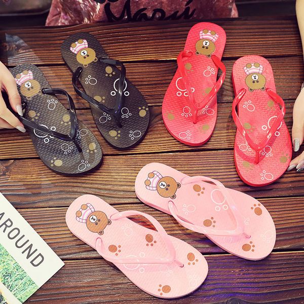 flip-flops women's summer flat anti-slip cute cartoon bear soft-sole outer wear sandals bathroom beach slippers, Black
flip-flops women's summer flat anti-slip cute cartoon bear soft-sole outer wear sandals bathroom beach slippers, Black