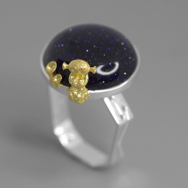 inature 925 sterling silver blue golden sand rotatable extraterrestrials finger ring for women jewelry bijoux, Golden;silver
inature 925 sterling silver blue golden sand rotatable extraterrestrials finger ring for women jewelry bijoux, Golden;silver