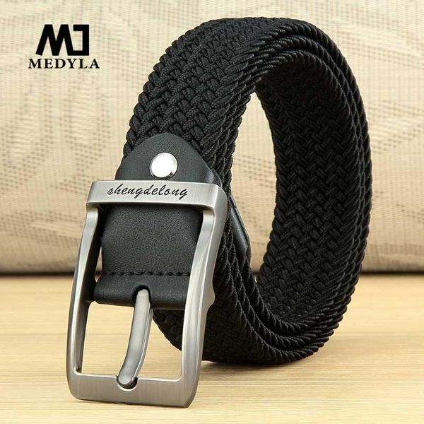 medyla men's woven belt casual canvas pin buckle belt elastic elastic wild youth student, Black;brown
medyla men's woven belt casual canvas pin buckle belt elastic elastic wild youth student, Black;brown