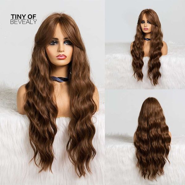 длинные волнистые браун парики с челкой жаропрочных синтетические парики для женщин черный афро-американских косплей средняя часть, Black
длинные волнистые браун парики с челкой жаропрочных синтетические парики для женщин черный афро-американских косплей средняя часть, Black