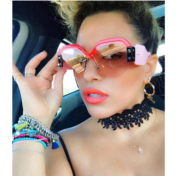 new sun glasses for female rivet big frame male shades rimless oversized sunglasses women vintage red pink, White;black
new sun glasses for female rivet big frame male shades rimless oversized sunglasses women vintage red pink, White;black