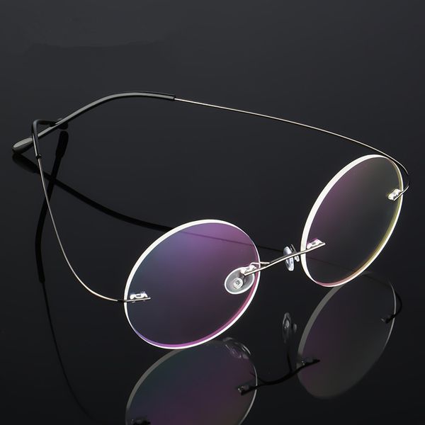 uvlaik round titanium alloy glasses frame men women frameless spectacle frame rimless eyewear frames super elastic, Black
uvlaik round titanium alloy glasses frame men women frameless spectacle frame rimless eyewear frames super elastic, Black