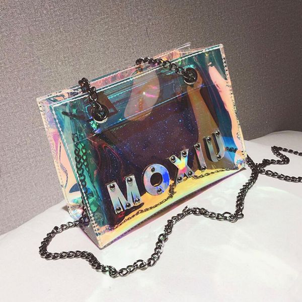 laser jelly transparent tote bag 2019 summer new quality pvc women's designer handbag chain shoulder messenger bag bolsos mujer
laser jelly transparent tote bag 2019 summer new quality pvc women's designer handbag chain shoulder messenger bag bolsos mujer