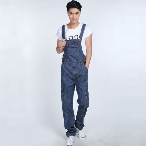 fashion multi pocket denim overalls for boys male casual loose jumpsuits plus size bib pants straight baggy cargo jeans 062906, Blue 
fashion multi pocket denim overalls for boys male casual loose jumpsuits plus size bib pants straight baggy cargo jeans 062906, Blue