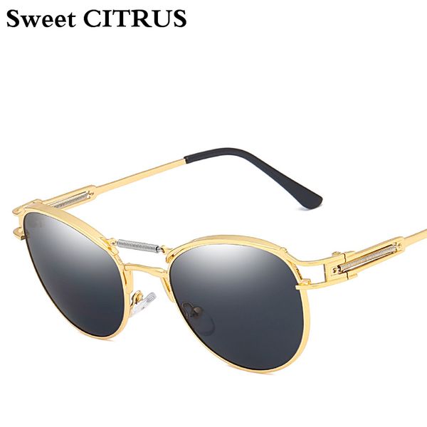 sweet citrus steampunk sunglasses men women oval brand pink gold metal sun glasses vintage fashion punk goggle spring leg shades, White;black
sweet citrus steampunk sunglasses men women oval brand pink gold metal sun glasses vintage fashion punk goggle spring leg shades, White;black
