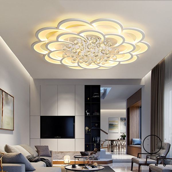 

crystal modern led chandelier for living room bedroom study room home deco acrylic 110v 220v ceiling chandelier light fixtures