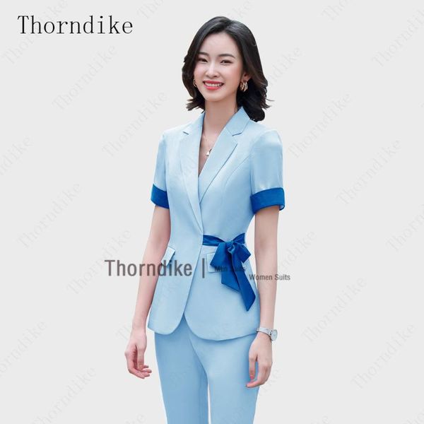thorndike fashion pants suits female spring summer new baby blue jacket + long pants two-piece suit women ladies work wear, White;black
thorndike fashion pants suits female spring summer new baby blue jacket + long pants two-piece suit women ladies work wear, White;black