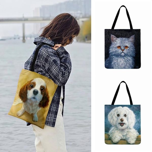 ladies shoulder bag puppy kitten painting print tote bag for women casual tote outdoor beach bags foldable shopping hand
ladies shoulder bag puppy kitten painting print tote bag for women casual tote outdoor beach bags foldable shopping hand