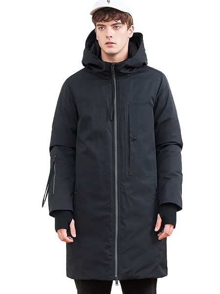new down jacket for men clothing long winter thick warm duck down jacket male quality, Black