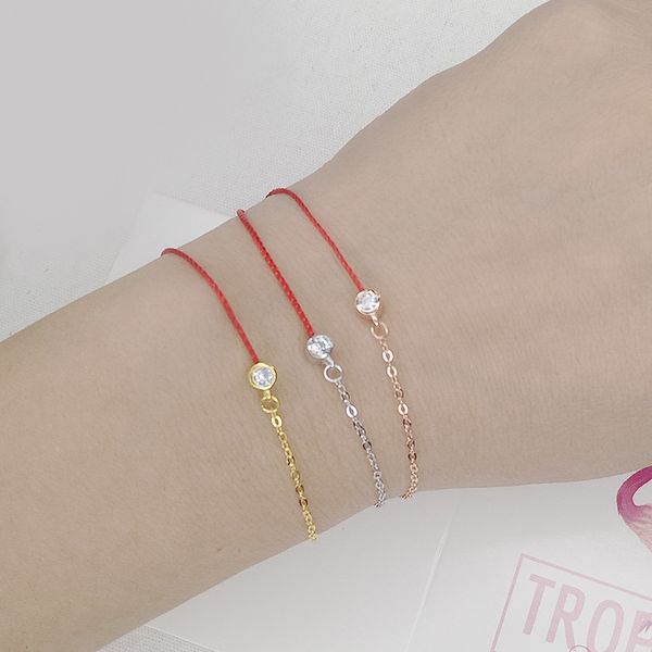 simple one cz chain red rope bracelet one stone redline bracelet 925 sterling-silver jewelry, Golden;silver
simple one cz chain red rope bracelet one stone redline bracelet 925 sterling-silver jewelry, Golden;silver