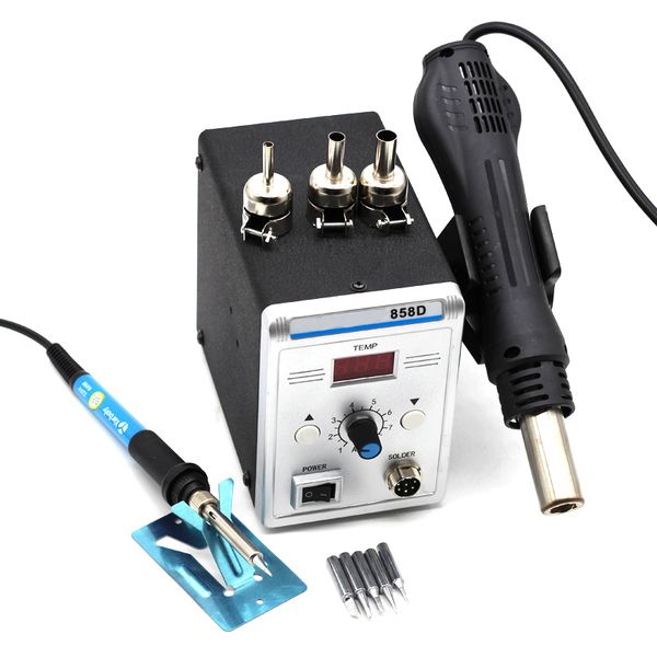 858d smd brushless heat gun soldering iron station lcd display with stand 700w 220v for tv cell phone boards electronic repairs
858d smd brushless heat gun soldering iron station lcd display with stand 700w 220v for tv cell phone boards electronic repairs