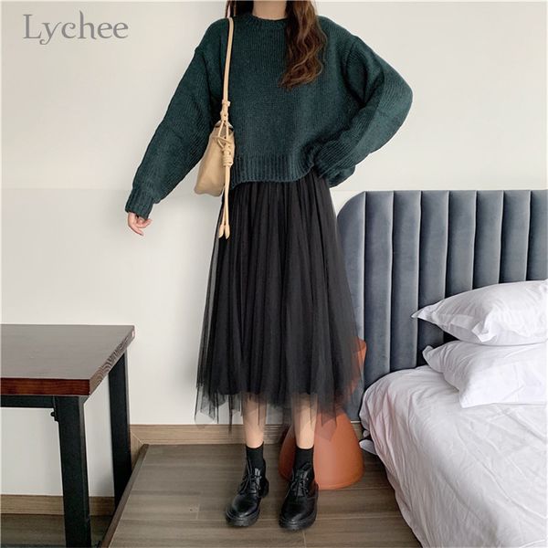 lychee harajuku elastic waist loose female skirts irregular mesh velvet pleated women skirt casual spring autumn lady skirts, Black
lychee harajuku elastic waist loose female skirts irregular mesh velvet pleated women skirt casual spring autumn lady skirts, Black