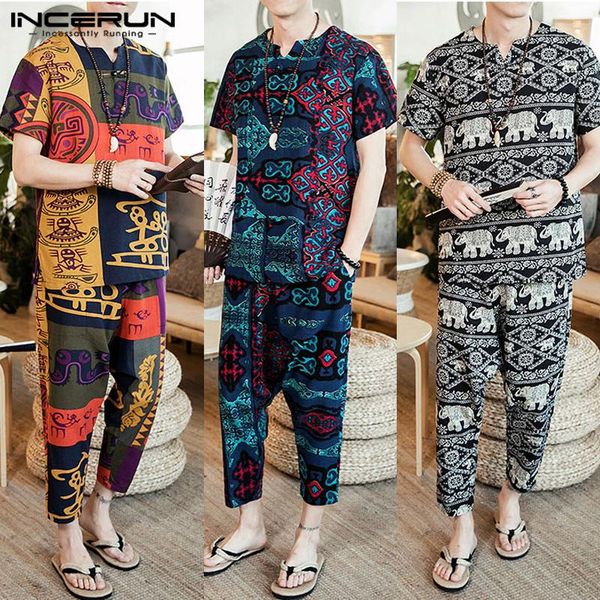 vintage men sets ethnic printed retro short sleeve casual t shirt loose pants streetwear men clothes 2 pieces incerun s-5xl 2020, Gray
vintage men sets ethnic printed retro short sleeve casual t shirt loose pants streetwear men clothes 2 pieces incerun s-5xl 2020, Gray