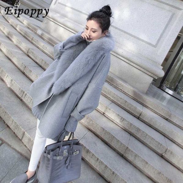 women clothes new korean version of the popular woolen coat female large fur collar long loose woolen women coat tide, Black
women clothes new korean version of the popular woolen coat female large fur collar long loose woolen women coat tide, Black