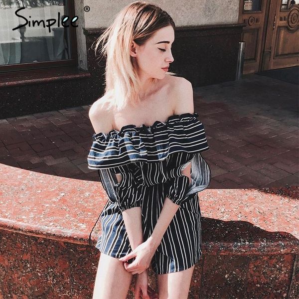 simplee off shoulder ruffle stripe jumpsuit romper elegant hollow out flare sleeve overalls summer beach playsuit women outfit, Black;white
simplee off shoulder ruffle stripe jumpsuit romper elegant hollow out flare sleeve overalls summer beach playsuit women outfit, Black;white