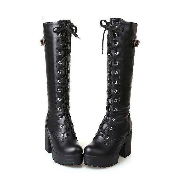 lzj spring autumn lacing knee high boots women fashion white square heel woman leather shoes winter large size 34-43, Black
lzj spring autumn lacing knee high boots women fashion white square heel woman leather shoes winter large size 34-43, Black