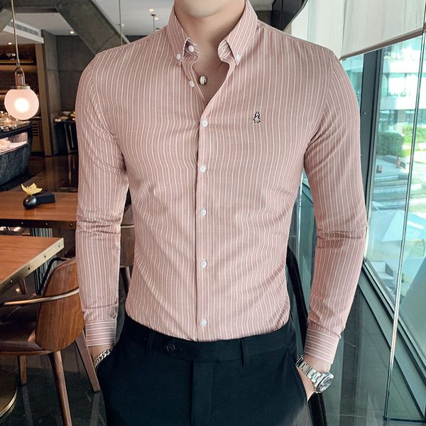 men formal wear shirt autumn new business men dress shirt long sleeve simple embroidery striped shirts for 3xl, White;black
men formal wear shirt autumn new business men dress shirt long sleeve simple embroidery striped shirts for 3xl, White;black