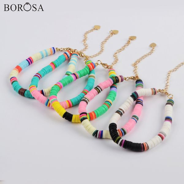 borosa 10pcs boho colorful bracelets polymer clay beads fimo slices plastic thin disc elastic string handmade bracelet hd0090, Black
borosa 10pcs boho colorful bracelets polymer clay beads fimo slices plastic thin disc elastic string handmade bracelet hd0090, Black