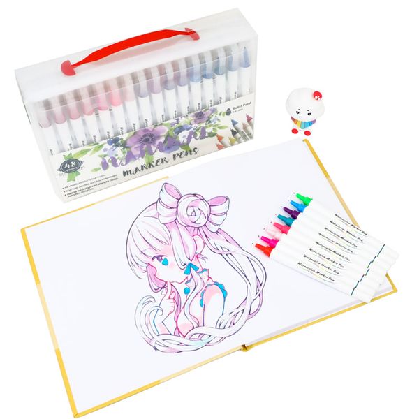 48/72/100/120pcs watercolor art marker pens professional water coloring brush pen set for drawing painting school stationery
48/72/100/120pcs watercolor art marker pens professional water coloring brush pen set for drawing painting school stationery