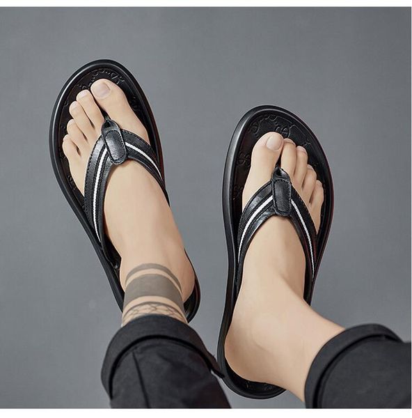 2019 est men's brand designer flip flops europe and america trend flip flops genuine leather men beach non-slip fashion sandals slipper, Black
2019 est men's brand designer flip flops europe and america trend flip flops genuine leather men beach non-slip fashion sandals slipper, Black