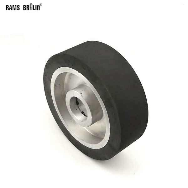 150*50mm flat surface rubber contact wheel belt grinder wheel abrasive belt set