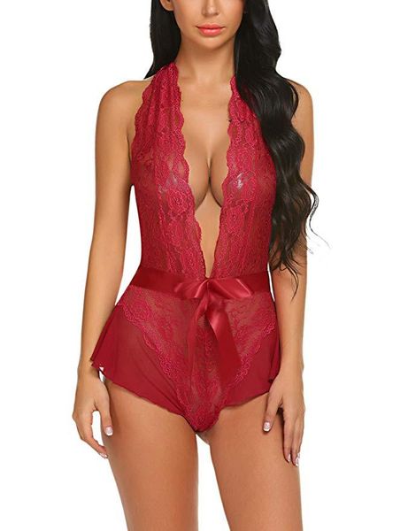 2019 lingerie female deep v lace tight jumpsuit one-piece pajamas wholesale, Black;white
2019 lingerie female deep v lace tight jumpsuit one-piece pajamas wholesale, Black;white