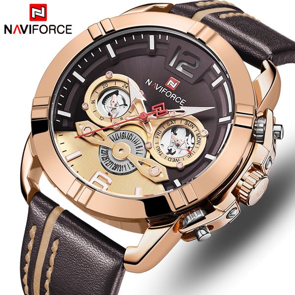 naviforce watch men sports quartz wrist watches brand waterproof luxury leather clock reloj hombre relogio masculino, Slivery;brown
naviforce watch men sports quartz wrist watches brand waterproof luxury leather clock reloj hombre relogio masculino, Slivery;brown
