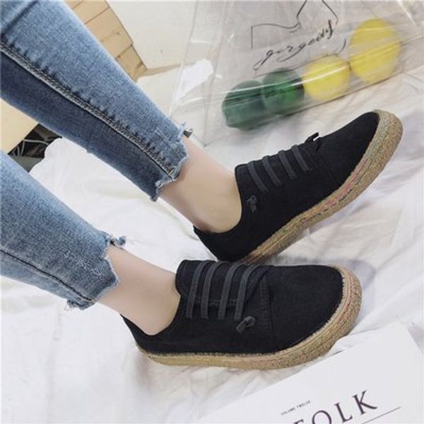 wholesale 2019 spring causal flat women single shoes lace-up soft face canvas shoes comfort shallow mouth student loafers, Black
wholesale 2019 spring causal flat women single shoes lace-up soft face canvas shoes comfort shallow mouth student loafers, Black