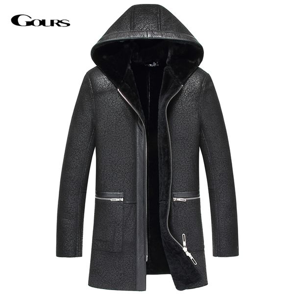gours winter genuine leather jacket men black real shearling sheepskin long coat with hooded natural wool lining warm new jf1886
gours winter genuine leather jacket men black real shearling sheepskin long coat with hooded natural wool lining warm new jf1886