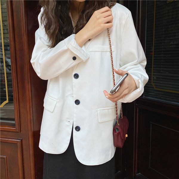 women's suits & blazers hzirip office lady fashion vintage 2021 stylish gentle streetwear retro chic loose all match women solid, White;black
women's suits & blazers hzirip office lady fashion vintage 2021 stylish gentle streetwear retro chic loose all match women solid, White;black