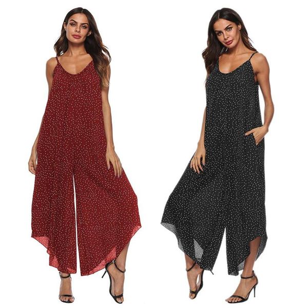 women summer sleeveless jumpsuit casual white dot loose overalls sashes pockets sleeveless pleate rompers ladies vintage, Black;white
women summer sleeveless jumpsuit casual white dot loose overalls sashes pockets sleeveless pleate rompers ladies vintage, Black;white