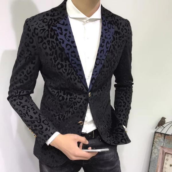 contrast collar leopard print blazer men slim fit 2 button elegant mens fancy prom blazer hombre giacche eleganti uomo suit coat, White;black
contrast collar leopard print blazer men slim fit 2 button elegant mens fancy prom blazer hombre giacche eleganti uomo suit coat, White;black