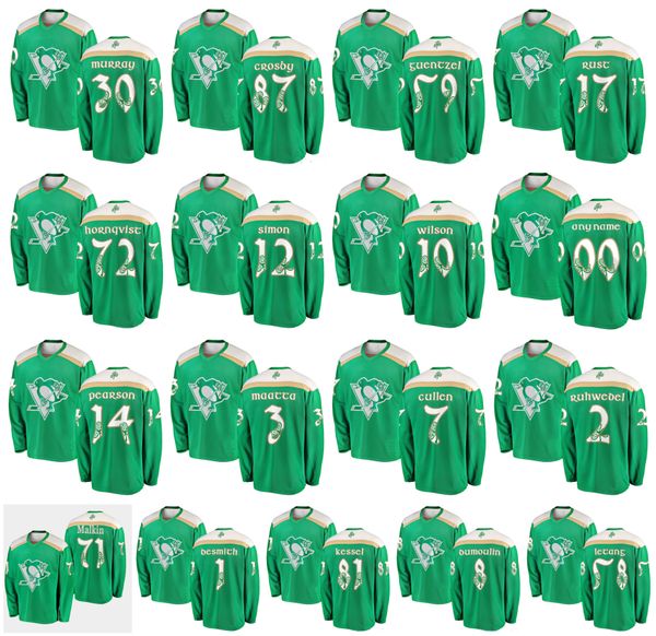 2019 st. patrick's day nhl pittsburgh penguins jersey sidney crosby evgeni malkin kris letang mario lemieux matt murray jake guentzel, Black;red
2019 st. patrick's day nhl pittsburgh penguins jersey sidney crosby evgeni malkin kris letang mario lemieux matt murray jake guentzel, Black;red