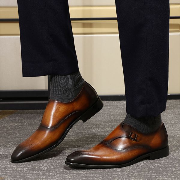felix chu men's brown dress shoes loafer classic medallion toe genuine leather buckle monk strap man formal shoes black burgundy
felix chu men's brown dress shoes loafer classic medallion toe genuine leather buckle monk strap man formal shoes black burgundy