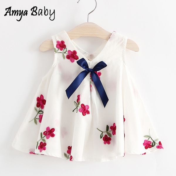 infant girl dresses v-neck bow flower embroidery baby girl party dress girls summer clothing cute kids dresses children clothes, Red;yellow
infant girl dresses v-neck bow flower embroidery baby girl party dress girls summer clothing cute kids dresses children clothes, Red;yellow