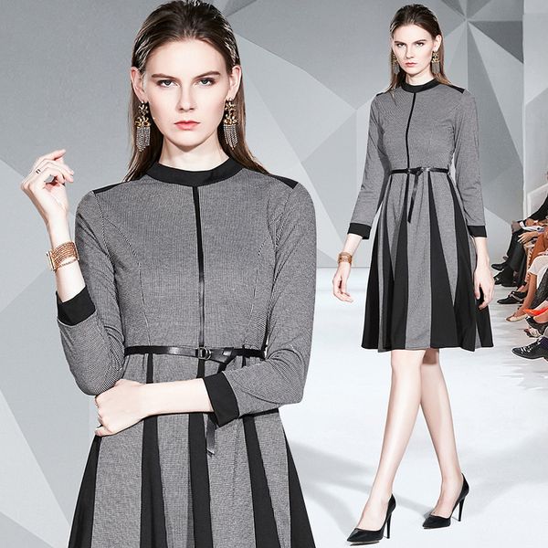 luxury plaid runway dress women long sleeve crew neck contrast color party prom slim ladies designer dress casual elegant office dresses, Black;gray
luxury plaid runway dress women long sleeve crew neck contrast color party prom slim ladies designer dress casual elegant office dresses, Black;gray