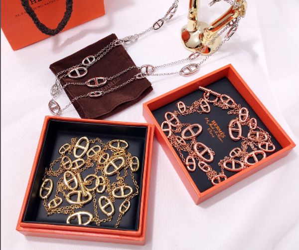 designer h letter section pig nose japanese long necklace chain chain asian golden copper material plating 18k gold rose gold gold and silve, Silver
designer h letter section pig nose japanese long necklace chain chain asian golden copper material plating 18k gold rose gold gold and silve, Silver