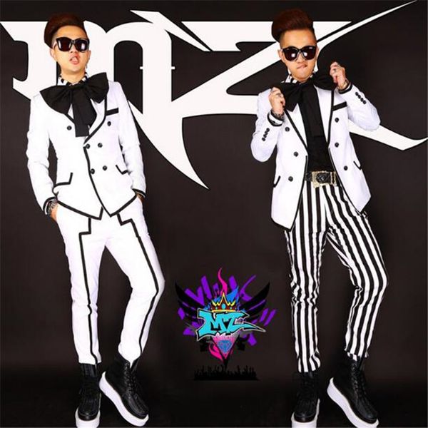 2020 мужчины пользовательские бар ночной клуб мужской певец dj gd белый черный полосатый костюм костюм набор отдать большой лук набор=(пальт, White;black
2020 мужчины пользовательские бар ночной клуб мужской певец dj gd белый черный полосатый костюм костюм набор отдать большой лук набор=(пальт, White;black