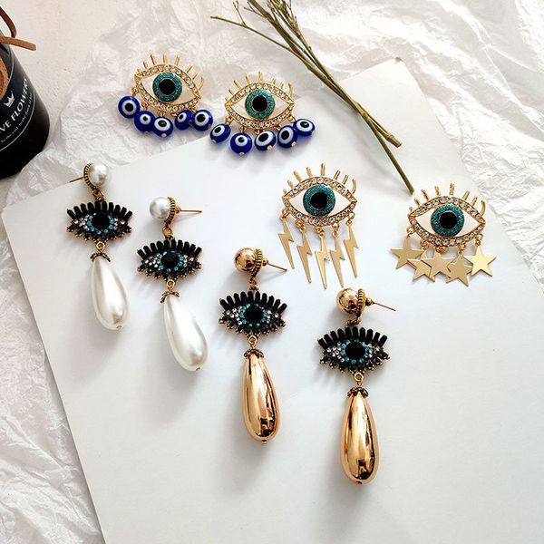 flatfoosie bohemian crystal evil eye drop earrings for women jewelry new fashion pearl dangle earrings statement girl party gift, Silver
flatfoosie bohemian crystal evil eye drop earrings for women jewelry new fashion pearl dangle earrings statement girl party gift, Silver