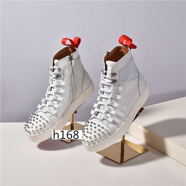 2020 wholesale mens red bottoms shoes high sneakers for women ladies genuine leather suede spikes casual flats all white black size 37
2020 wholesale mens red bottoms shoes high sneakers for women ladies genuine leather suede spikes casual flats all white black size 37