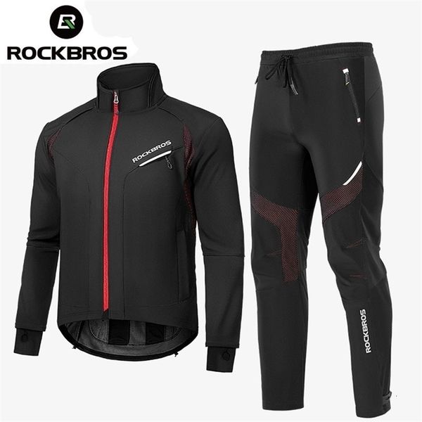 ROCKBROS Winter Cycling Set Thermal Bicycle Wear Cycling Uniform Clothing Men Women Keep Warm Windproof Jersey Set Cycling Suit a260827